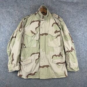 Vintage US Army M65 Desert Camo Field Jacket Medium Reg DCU 3 Color Class 4 90s
